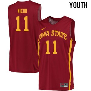 Youth Iowa State Cyclones #11 Prentiss Nixon Cardinal Embroidery Jersey 221850-610
